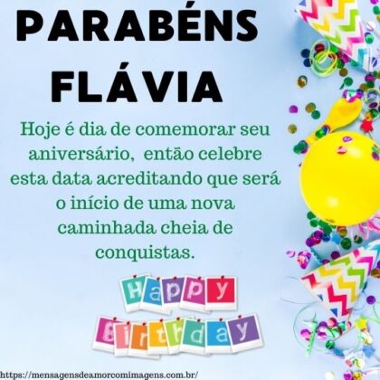 Feliz aniversario e parabens Flavia