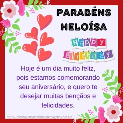 Feliz aniversário e parabéns Heloísa 1