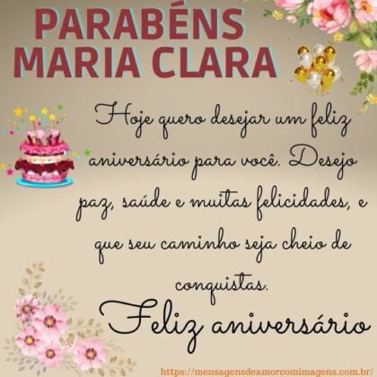 Feliz aniversario e parabéns Maria Clara 1