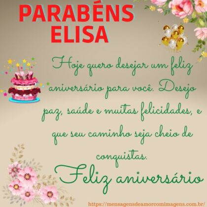 Feliz aniversário e parabéns Elisa 3