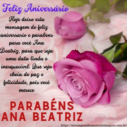 Feliz aniversário e parabéns Ana Beatriz