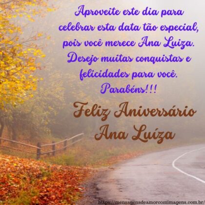 Feliz aniversário e parabéns Ana Luiza 2