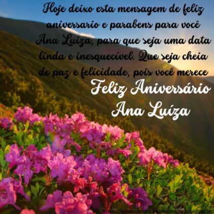 Feliz aniversário e parabéns Ana Luiza