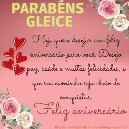 Feliz aniversário e parabéns Gleice 1