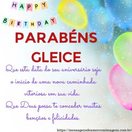 Feliz aniversário e parabéns Gleice 2