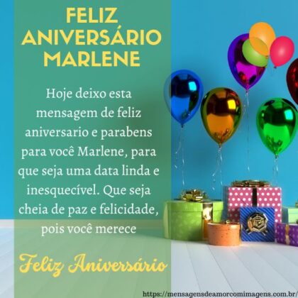 Feliz aniversário e parabens Marlene