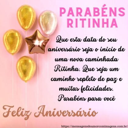 Feliz aniversário e parabéns Ritinha 1
