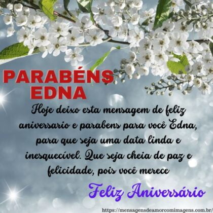 Feliz aniversário e parabéns Edna
