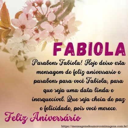 Feliz aniversário e parabéns Fabiola