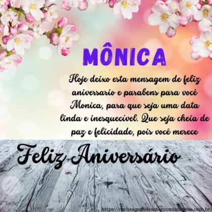 Feliz aniversário e parabéns Monica