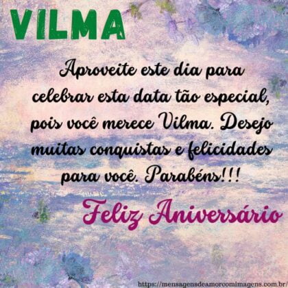 Feliz aniversário e parabéns Vilma 2