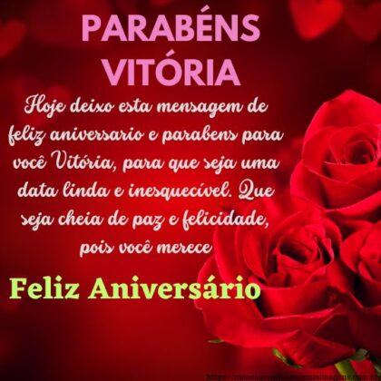 Feliz aniversário e parabéns Vitória