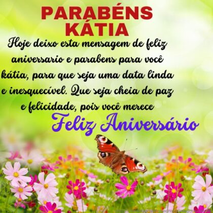 Feliz aniversário e parabéns kátia