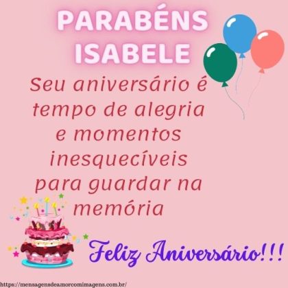 Feliz aniversário e parabéns Isabele 2