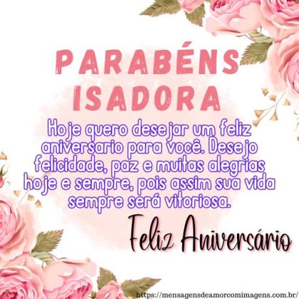Feliz aniversário e parabéns Isadora 2