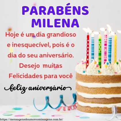 Feliz aniversário e parabéns Milena 1