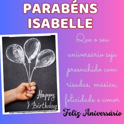 Feliz aniversário e parabéns Isabelle 1