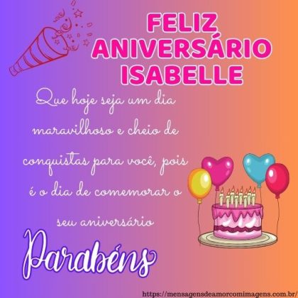 Feliz aniversário e parabéns Isabelle 2