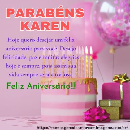 Feliz aniversário e parabéns Karen 2