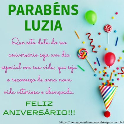 Feliz aniversário e parabéns Luzia 2