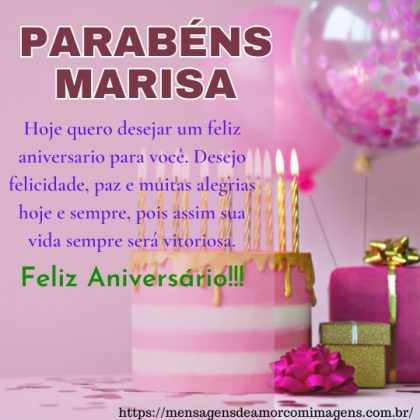 Feliz aniversário e parabéns Marisa