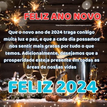 Feliz ano novo 2024: Que o novo ano de 2024 traga consigo muita luz e paz