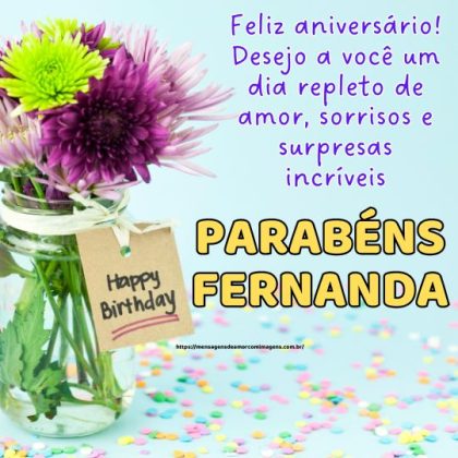 Parabéns Fernanda! Mensagem de Feliz aniversário 2
