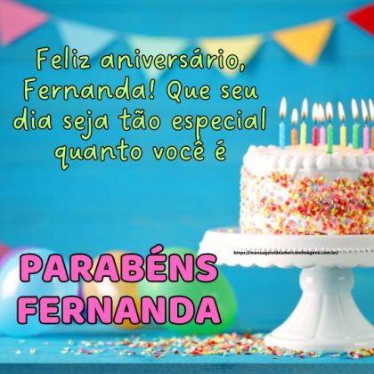 Parabéns Fernanda! Mensagem de Feliz aniversário