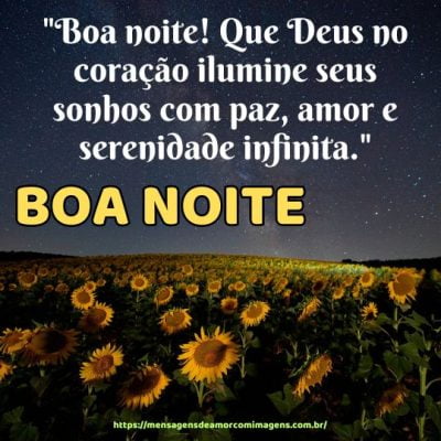 Boa noite! Que Deus no coração ilumine seus sonhos com paz, amor e serenidade infinita.