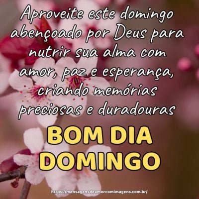 Aproveite este domingo abençoado por Deus para nutrir sua alma com amor