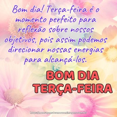 Bom dia! Terça-feira é o momento perfeito para reflexão sobre nossos objetivos.