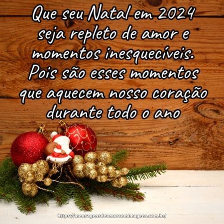 Que seu Natal em 2024 seja repleto de amor e momentos inesquecíveis. Pois são esses momentos que aquecem nosso coração durante todo o ano.