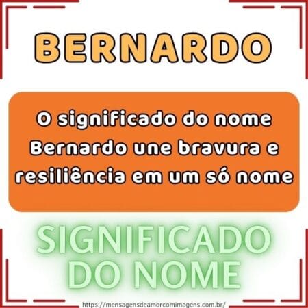 O significado do nome Bernardo une bravura e resiliência em um só nome.