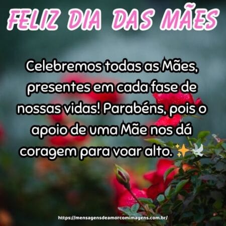 Celebremos todas as Mães, presentes em cada fase de nossas vidas! Parabéns, pois o apoio de uma Mãe nos dá coragem para voar alto. ✨🕊️