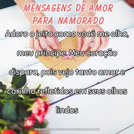 Adoro o jeito como você me olha, meu príncipe. Meu coração dispara, pois vejo tanto amor e carinho refletidos em seus olhos lindos.