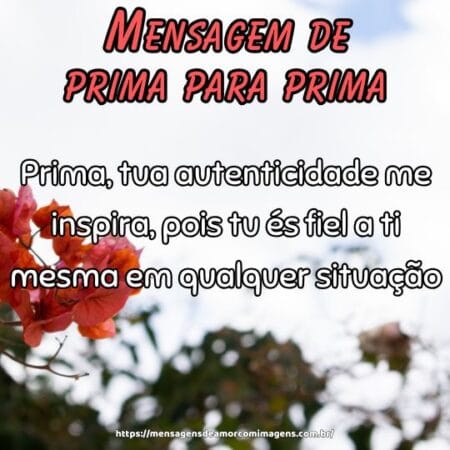 Prima, tua autenticidade me inspira, pois tu és fiel a ti mesma em qualquer situação.