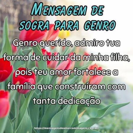 Genro querido, admiro tua forma de cuidar da minha filha, pois teu amor fortalece a família que construíram com tanta dedicação.