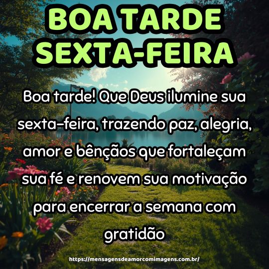 Frases boa tarde de Sexta-feira abençoada por Deus
